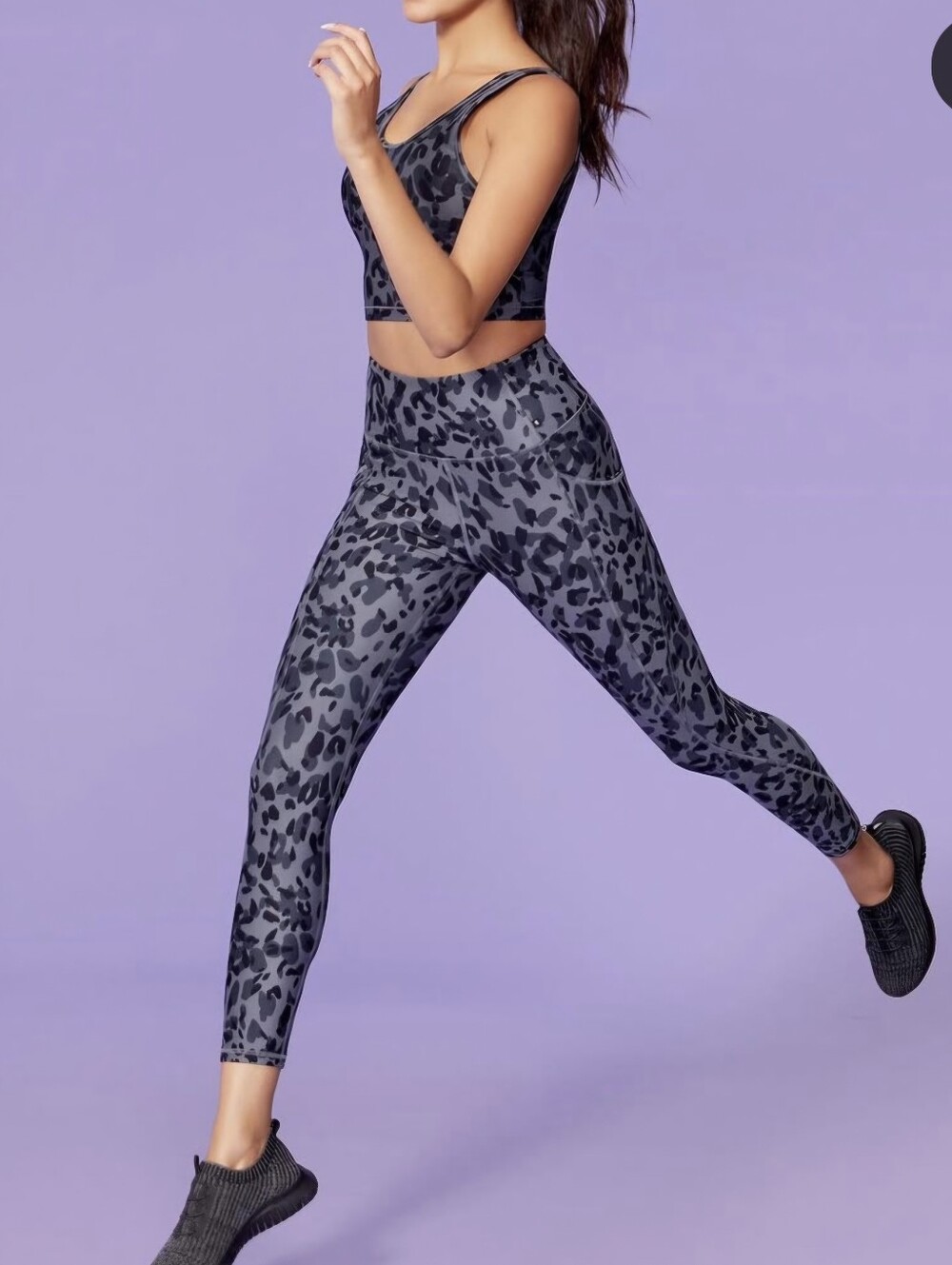 Marika Gray Leopard Print Leggings